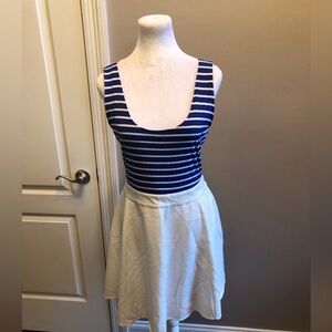 VENUS Fit and Flare Cut Out Dress Royal Blue Winter White Medium